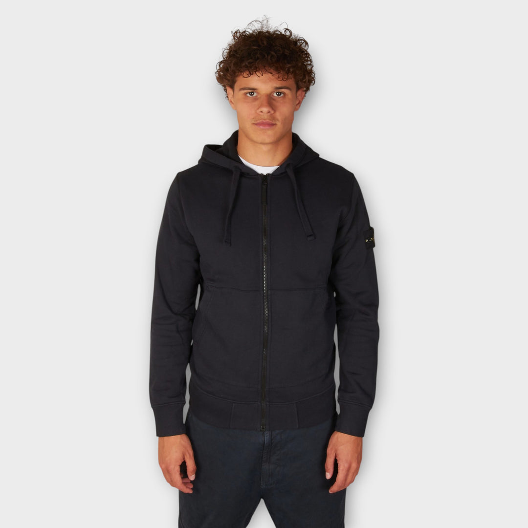 Stone Island Organic Cotton Zip Hoodie I Navy