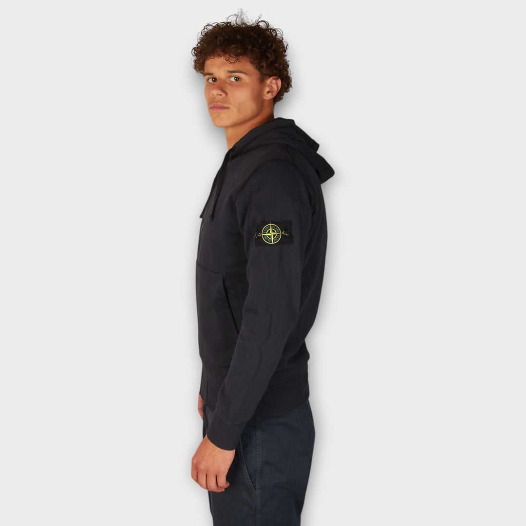 Stone Island Organic Cotton Zip Hoodie I Navy