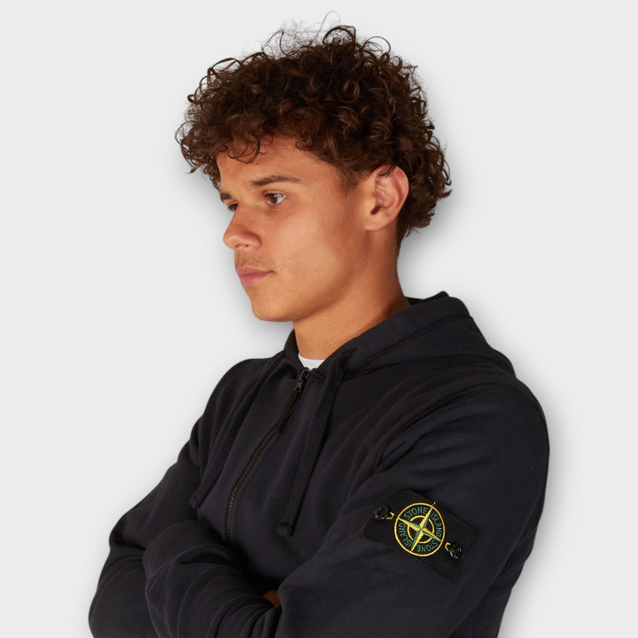 Stone Island Organic Cotton Zip Hoodie I Navy