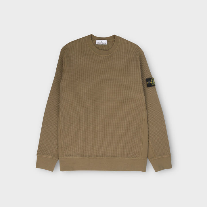 Stone Island Waffle Fleece Crewneck I Military Green