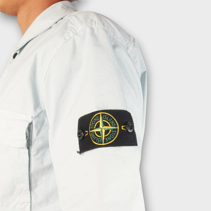 Stone Island Stretch Organic Cotton Twill SS Shirt I Sky Blue