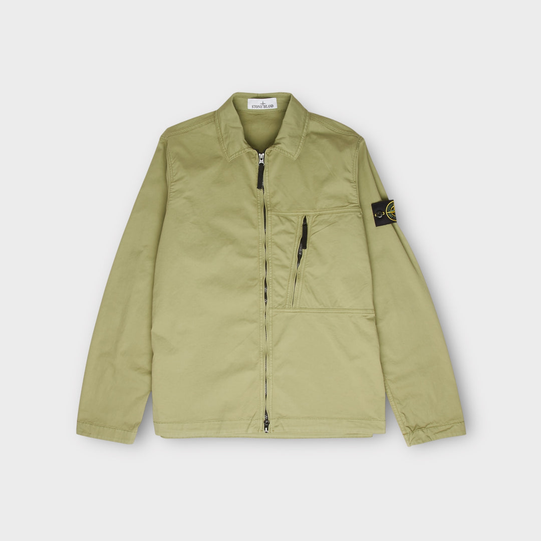 Stone Island Cotton Overshirt In Light Green – - Main Image