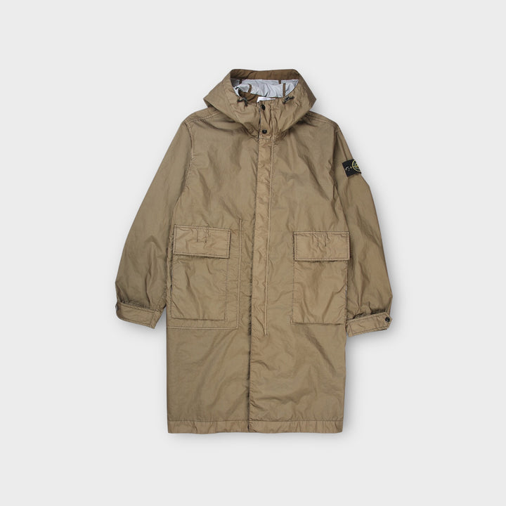 Stone Island Membrana 3L TC Long Hooded Coat I Military Green