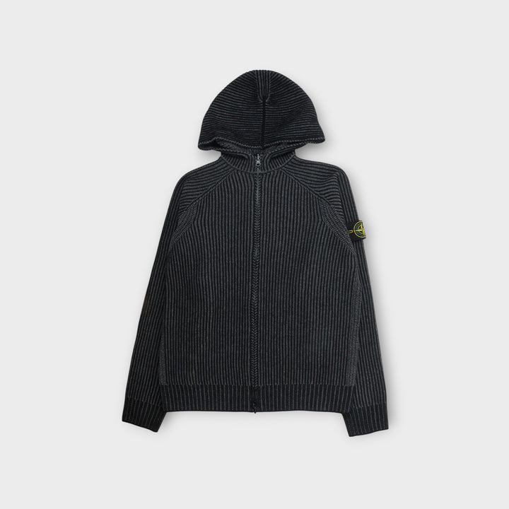 Stone Island Two-Tone Vanise Cashmere Zip Hoodie I Sort