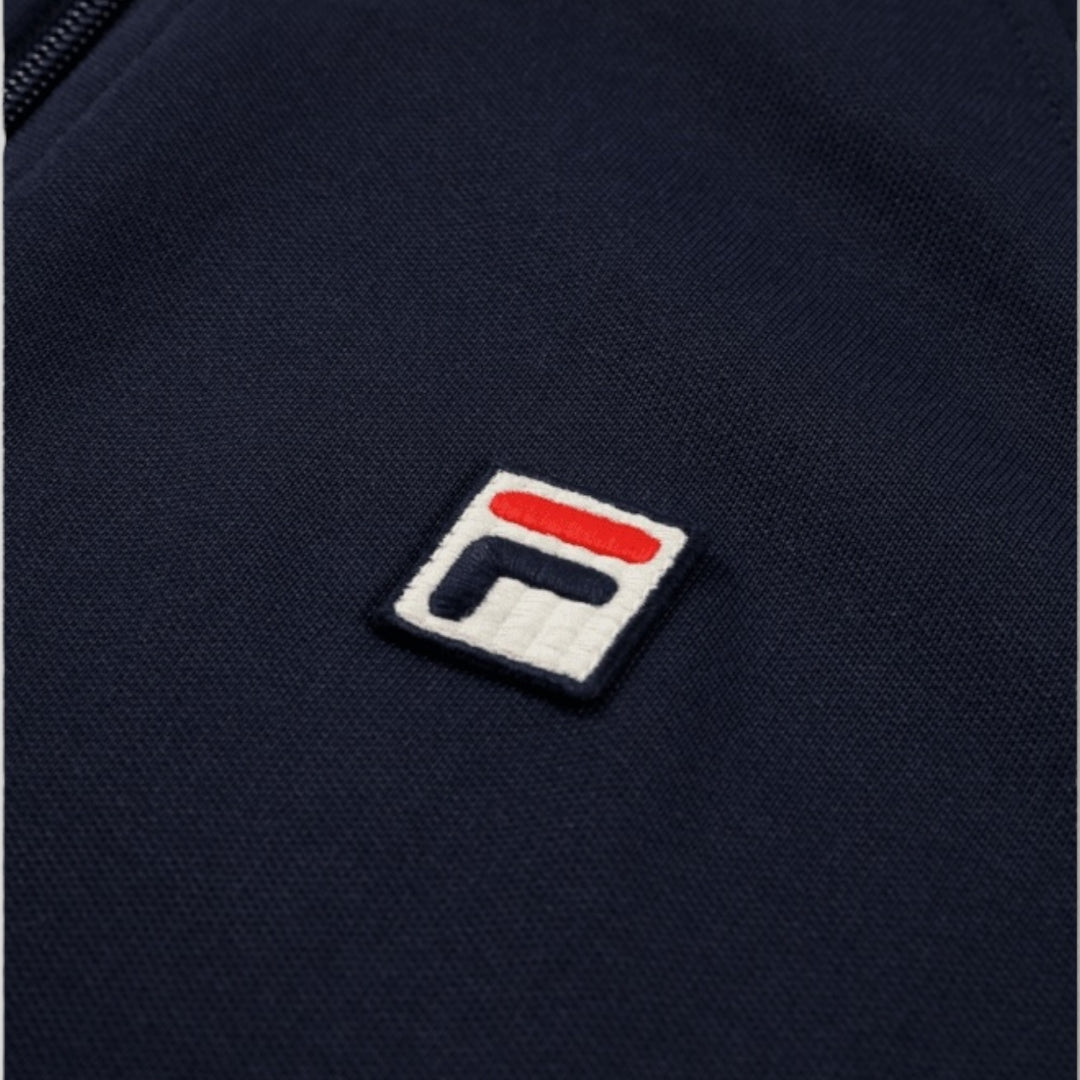 FILA BIELLA Regular Taped Pique Tracktop In Black Iris