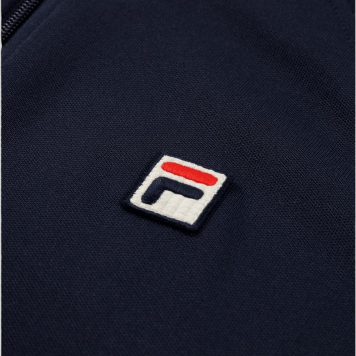 FILA BIELLA Regular Taped Pique Tracktop In Black Iris