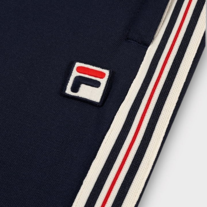 FILA BIELLA Regular Taped Pique Track Pants In Black Iris