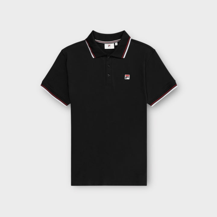FILA Biella Regular Tipped Polo Shirt In Black