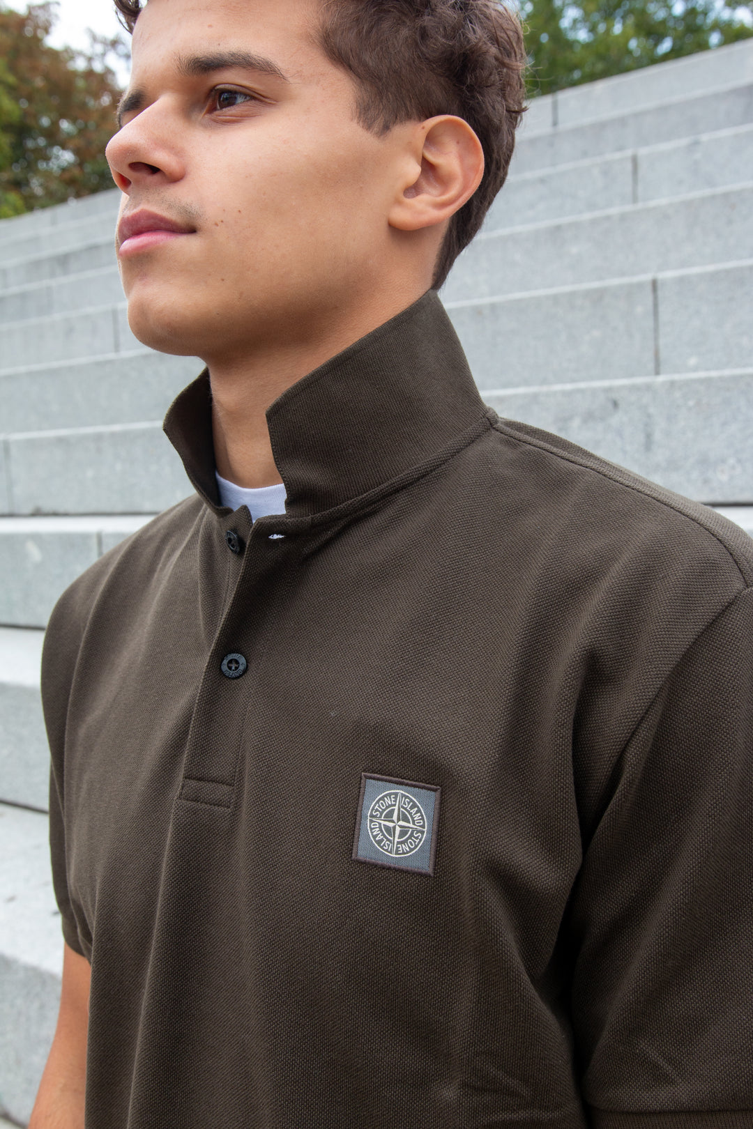 Stone Island Compass Patch Kortærmet Polo I Army