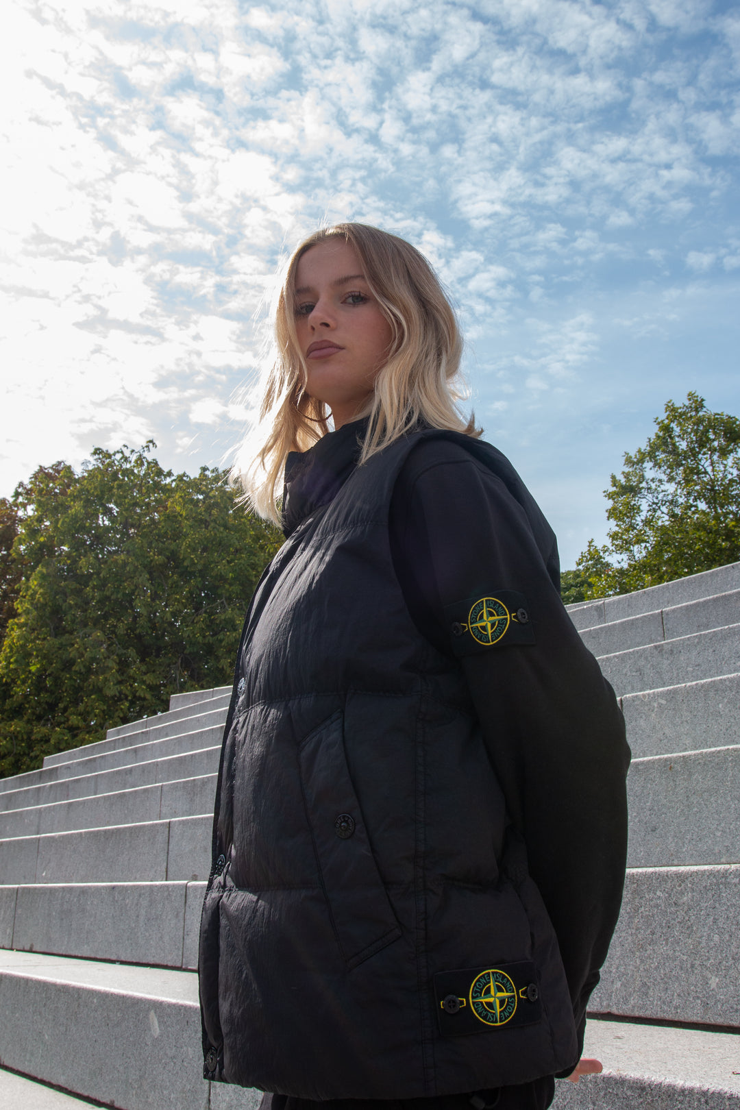 Stone Island Wind-Resistant Crinkle Reps Nylon Vest I Sort