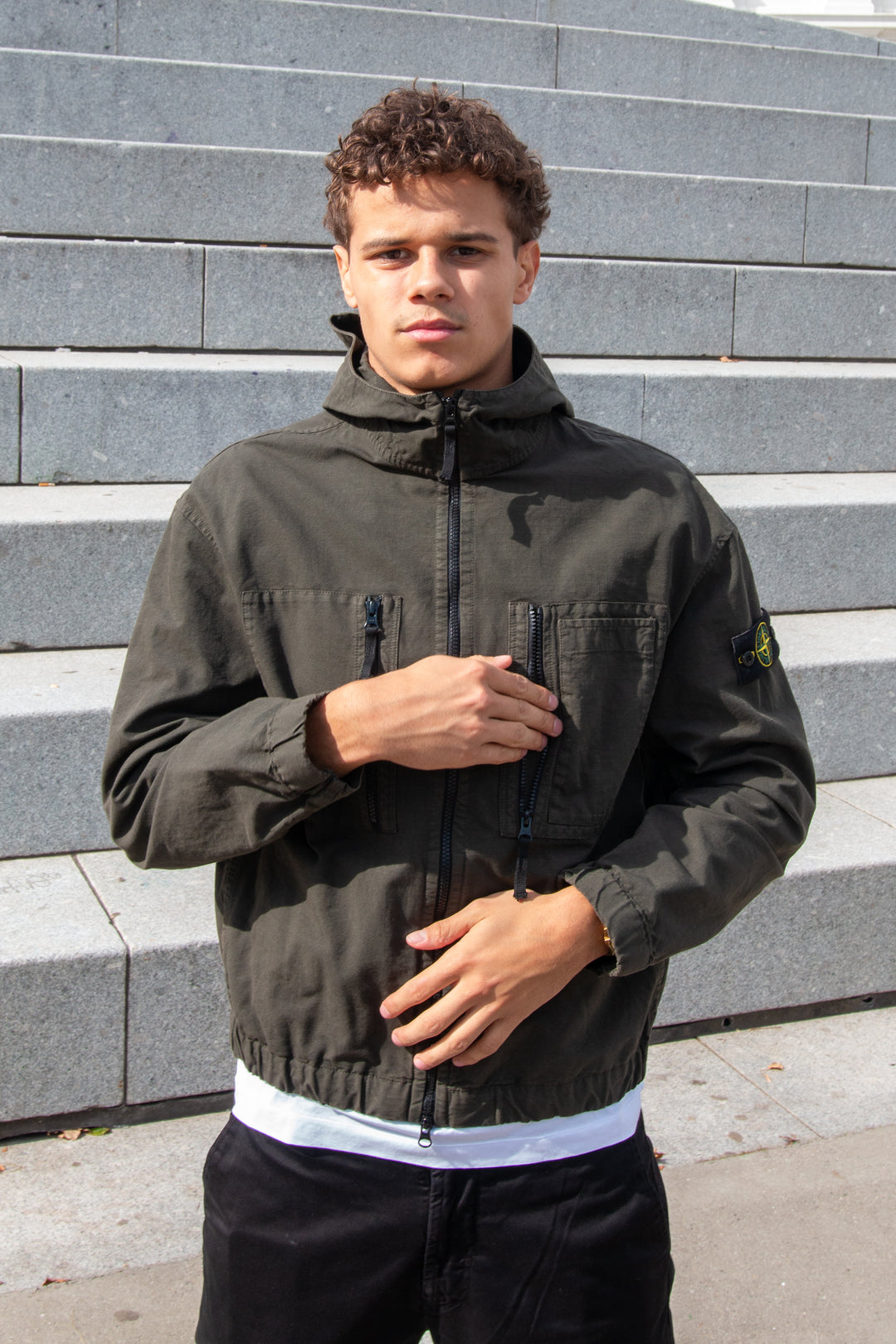 Stone Island Hooded Overshirt I Coal Grey