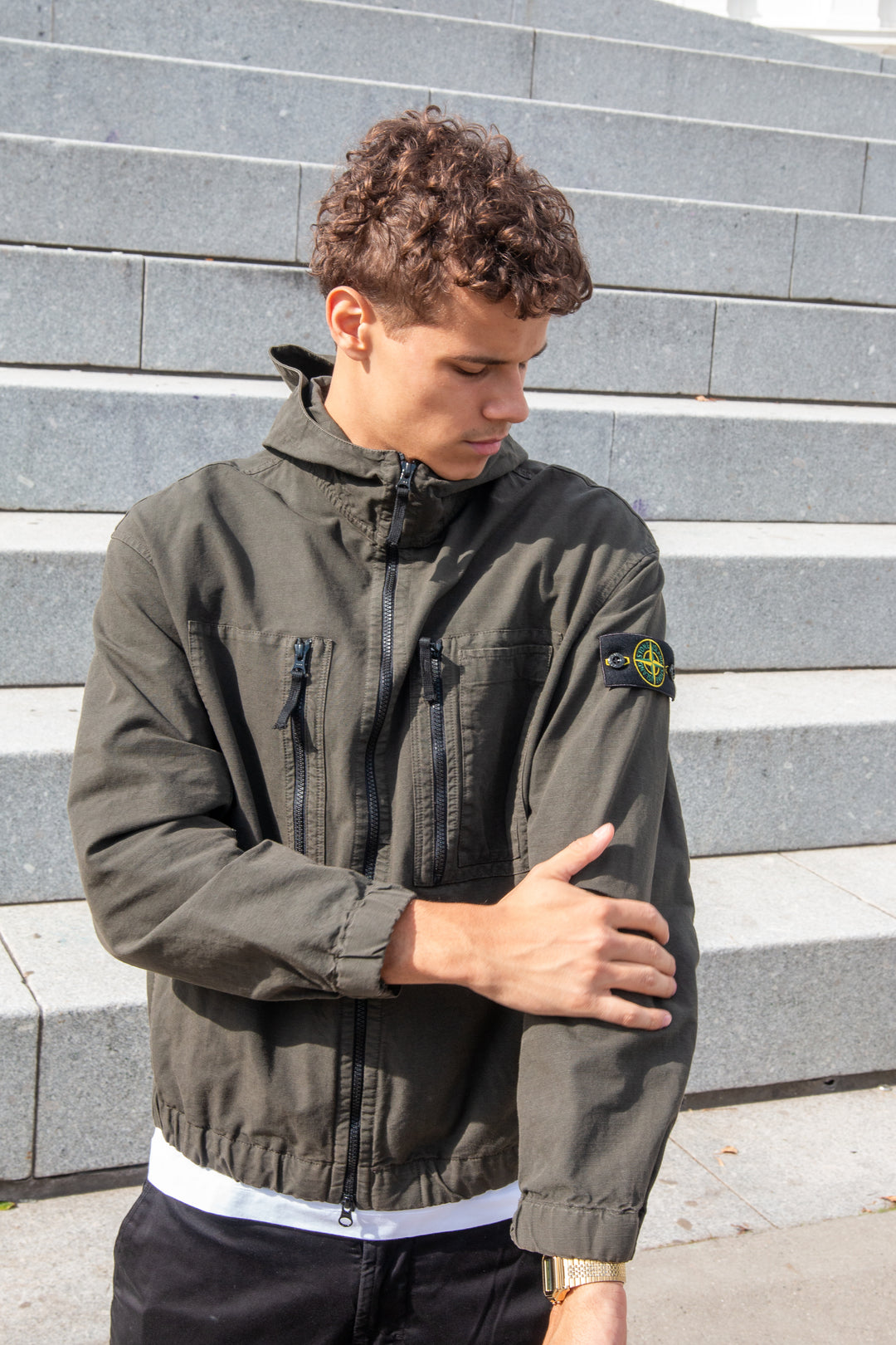 Stone Island Hooded Overshirt I Coal Grey