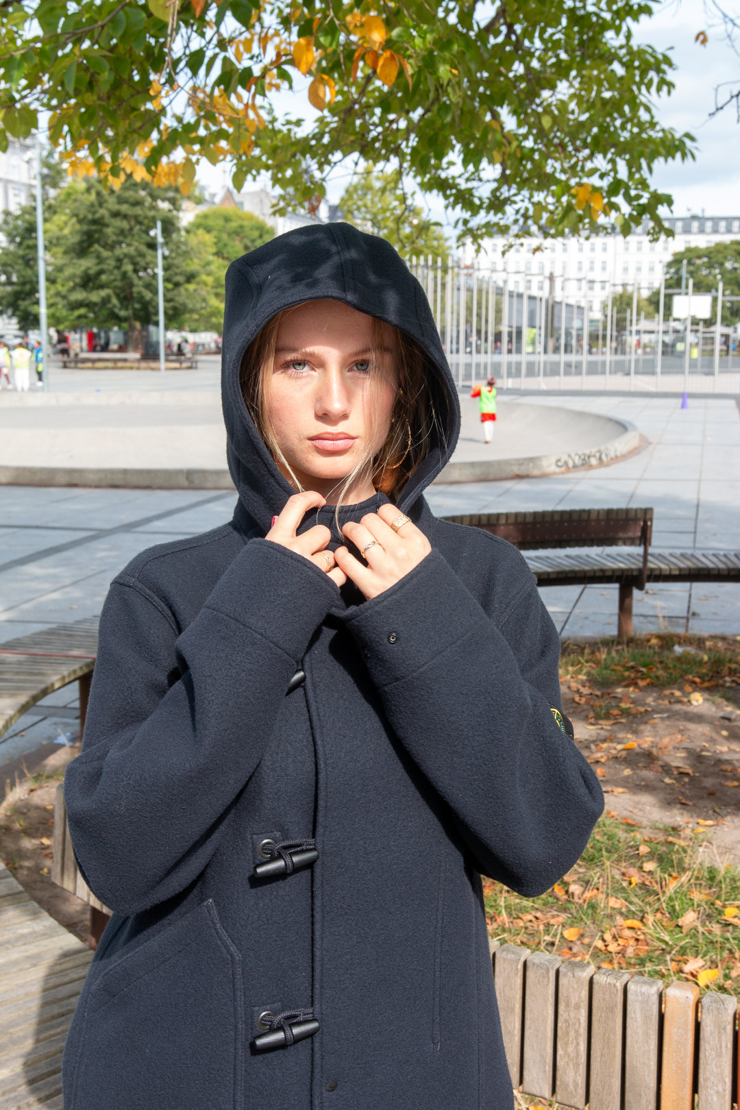 Stone Island Heavy Melton Jakke I Navy