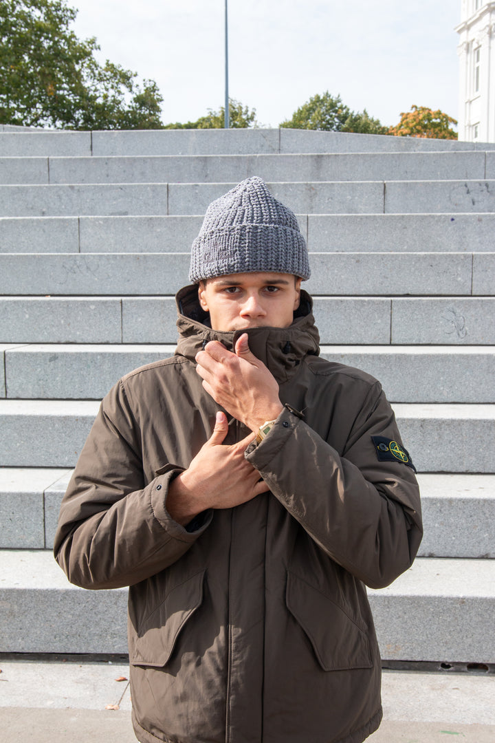 Stone Island Micro Twill Hooded Jakke I Coal Grey