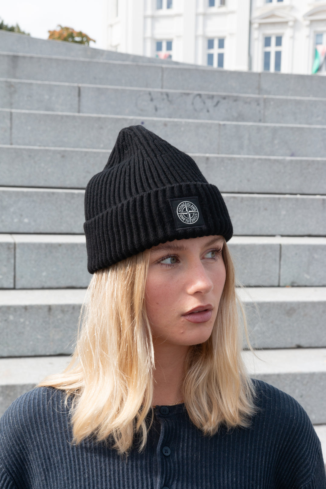 Stone Island Beanie In Black