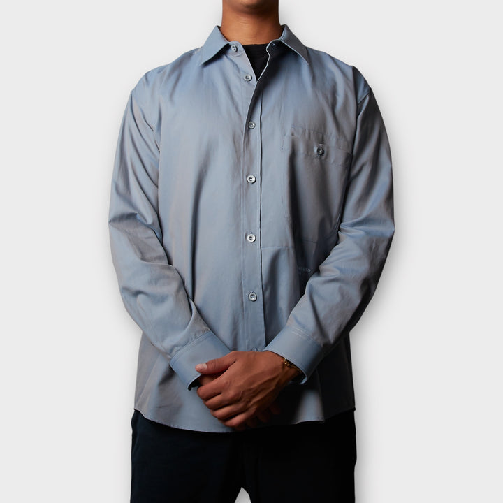 Stone Island Oxford Skjorte I Grå Blå