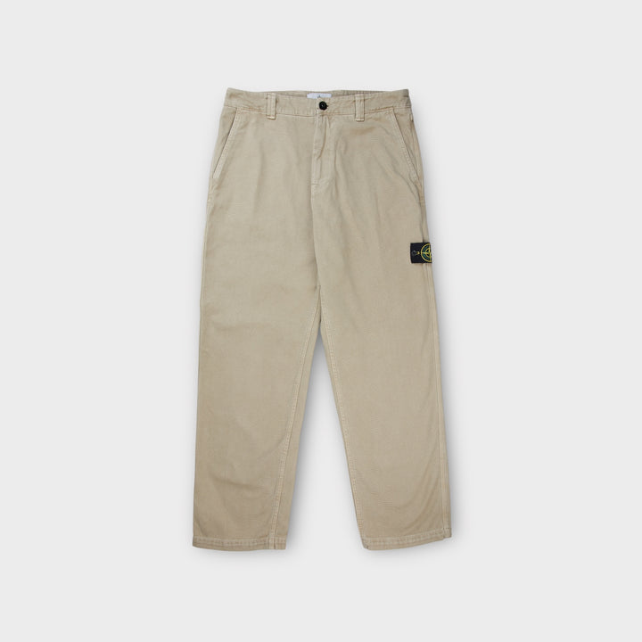 Stone Island Logo Loose Fit Bukser I Sand