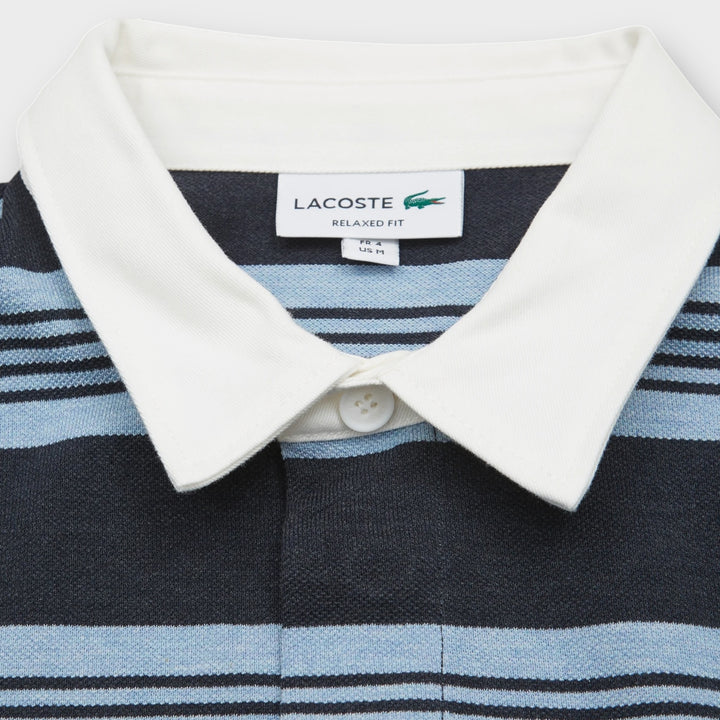 Lacoste Pique Rugby Langærmet Polo I Blå