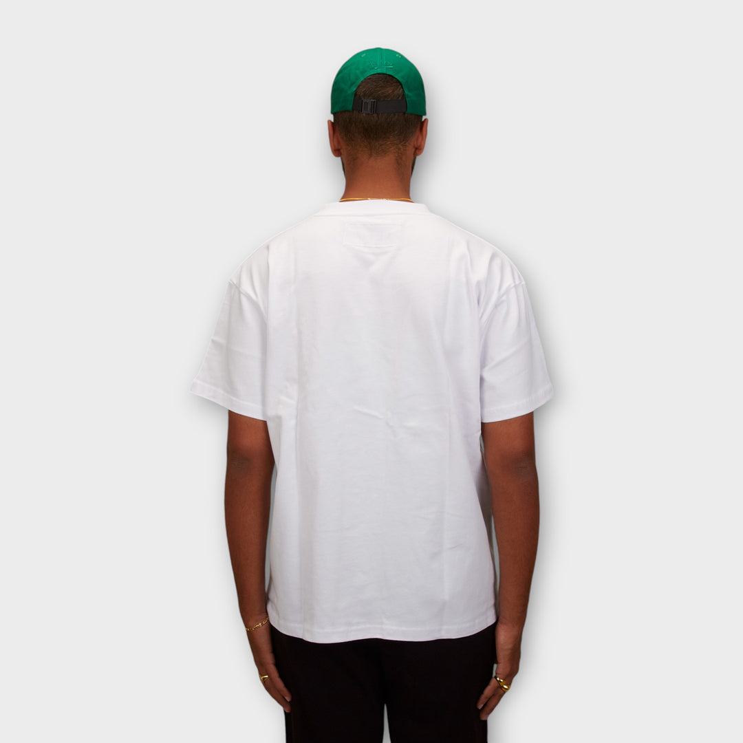 Le Fix Flower Emb Box T-Shirt In White