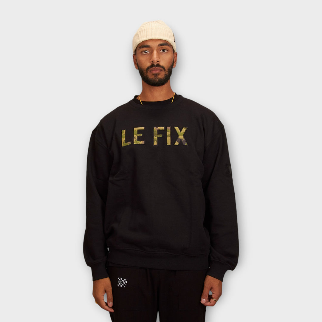 Le Fix Wave Application Crewneck In Black