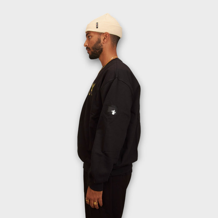 Le Fix Wave Application Crewneck In Black