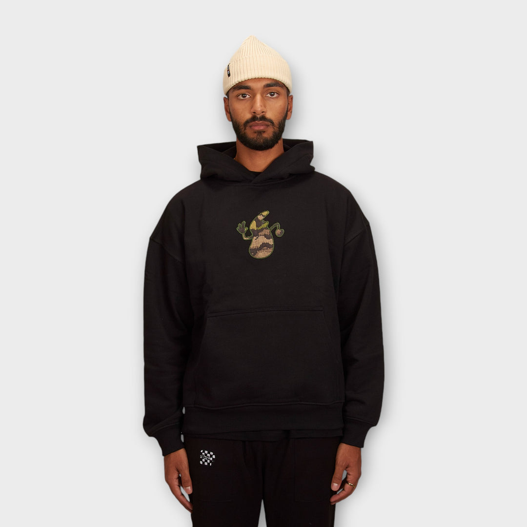 Le Fix Kaj Application Hoodie In Black