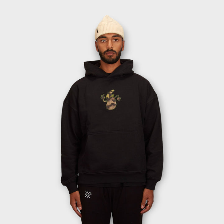 Le Fix Kaj Application Hoodie In Black