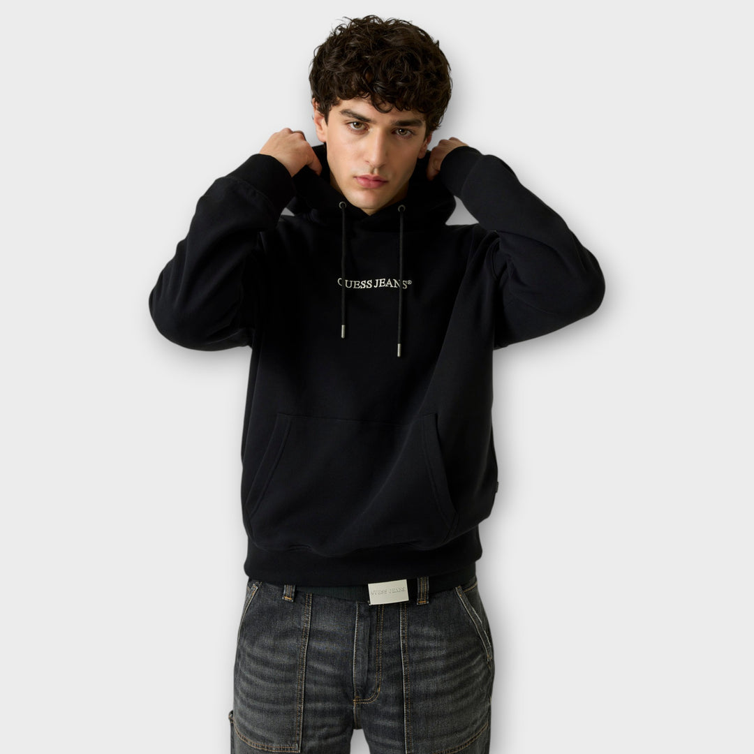GUESS JEANS Hooded Logo Sweater I Sort