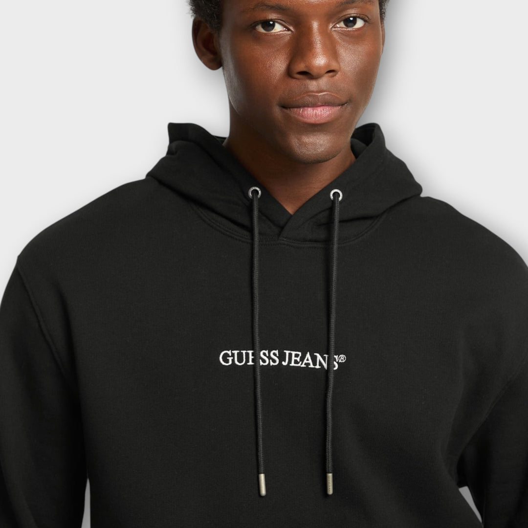 GUESS JEANS Hooded Logo Sweater I Sort