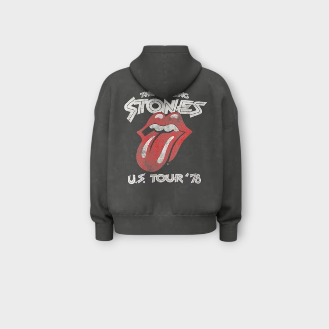 GUESS JEANS ROLLING STONE HOODIE I BLACK STONE