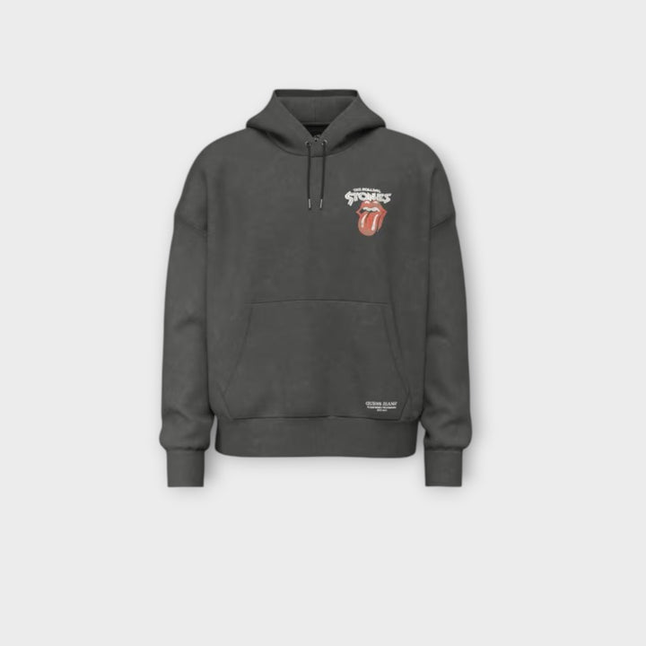 GUESS JEANS ROLLING STONE HOODIE I BLACK STONE