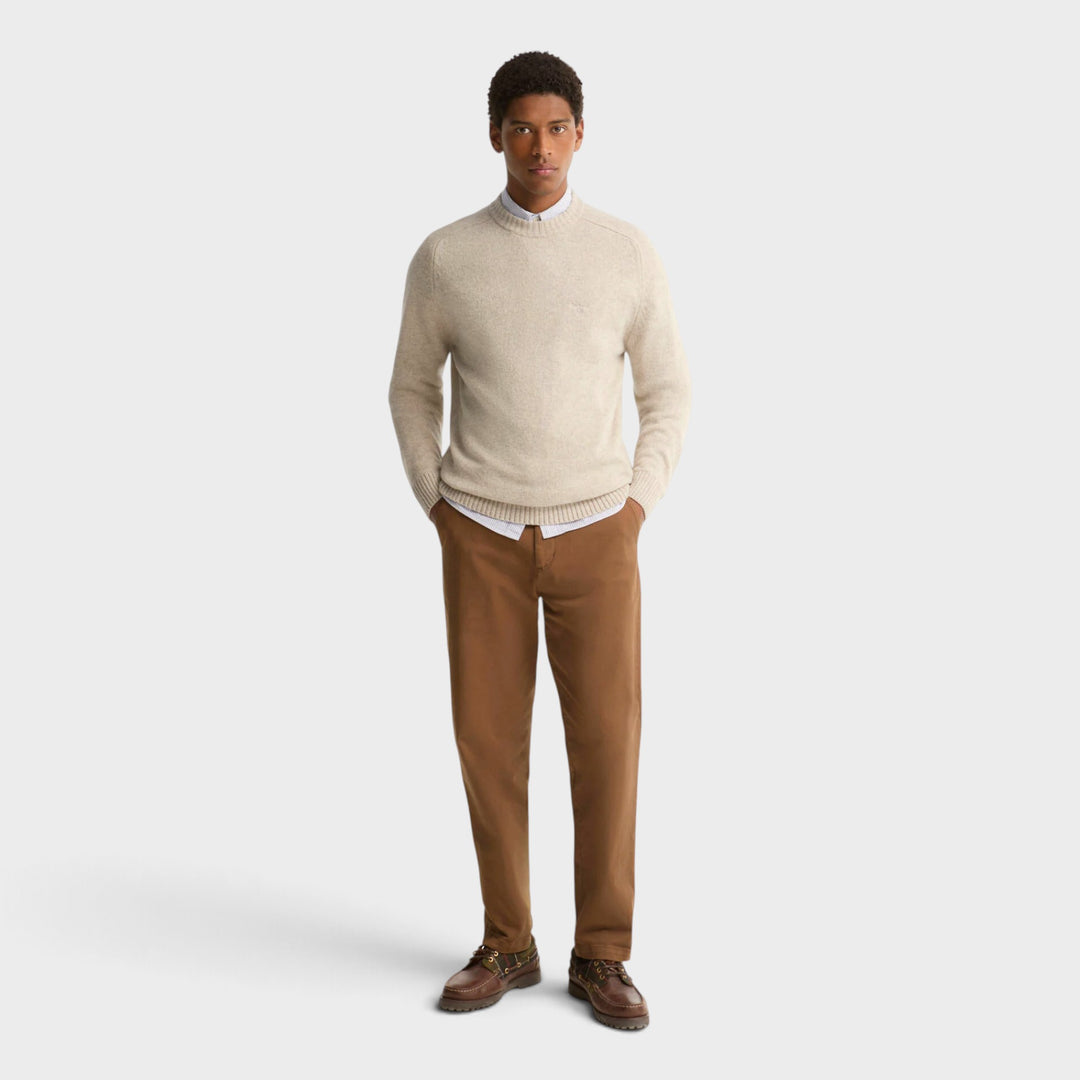 Barbour Newtown Knit Crew I Light Grey