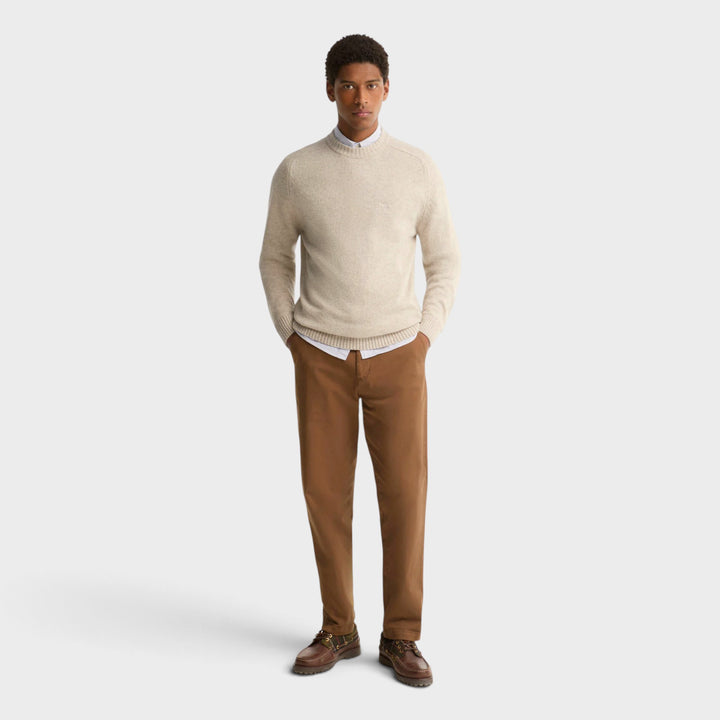 Barbour Newtown Knit Crew I Light Grey