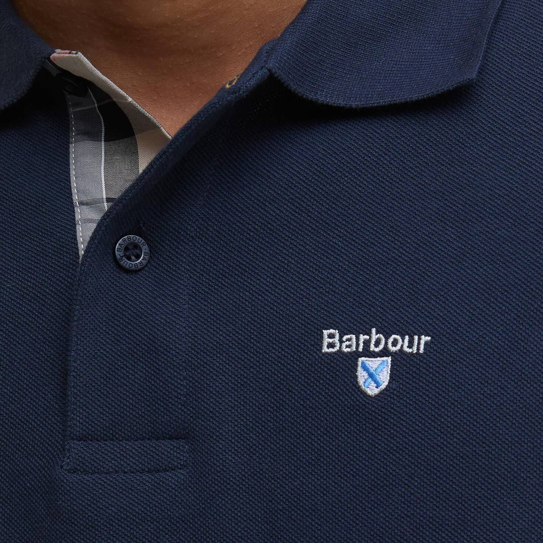 Barbour Tartan Pique Polo Shirt I Navy