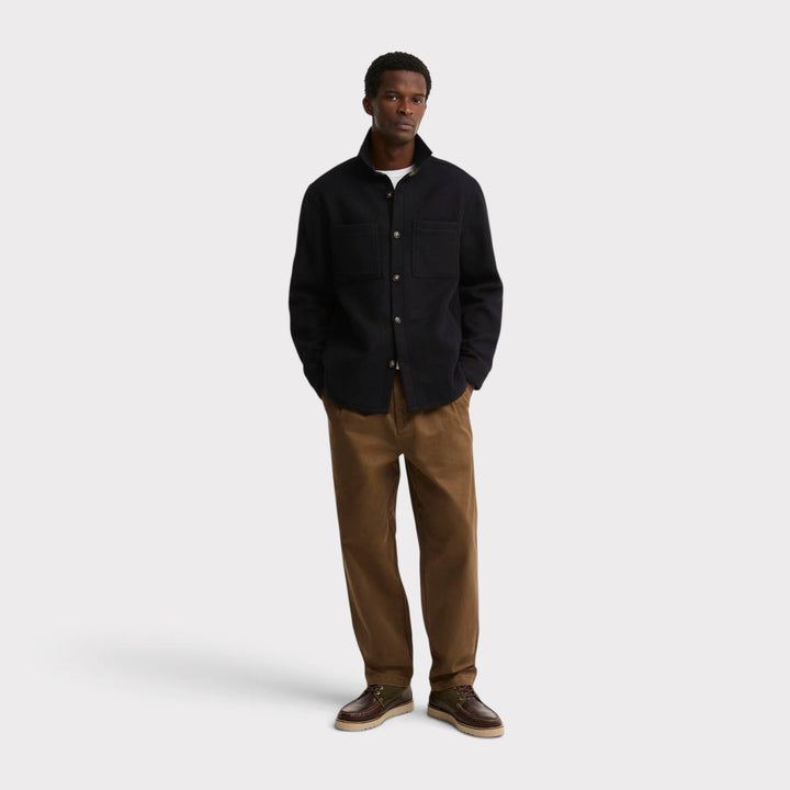 Barbour Marltown Tailored Wool Blend Overshirt I Navy