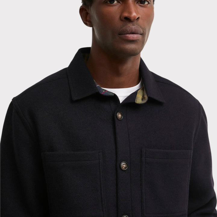 Barbour Marltown Tailored Wool Blend Overshirt I Navy