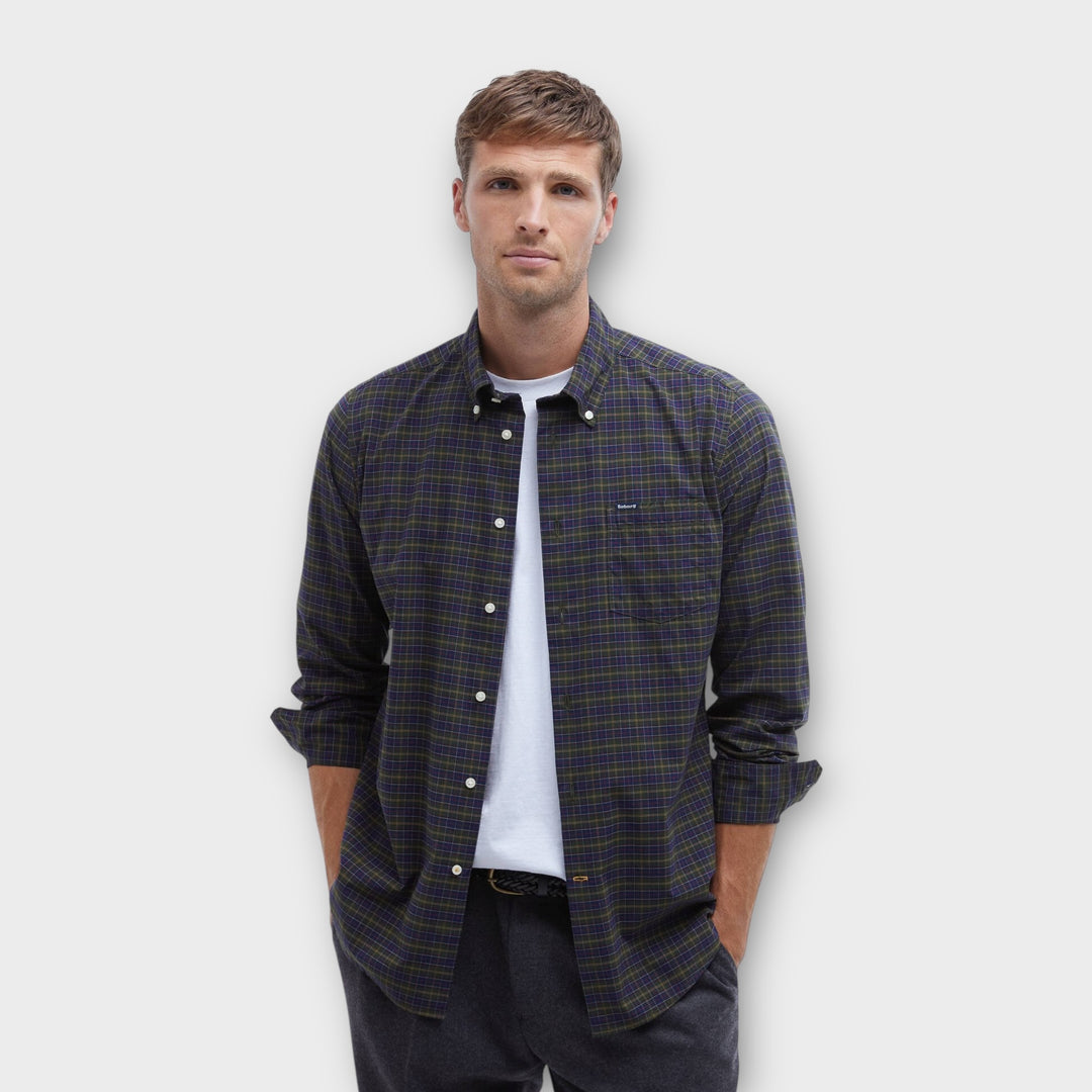 Barbour Lomond Tailored Tartan Skjorte I Beige