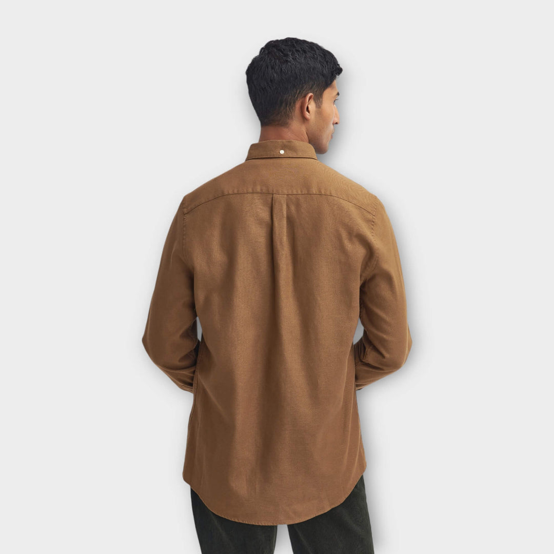 Barbour Twillbridge Shirt In Dark Sand