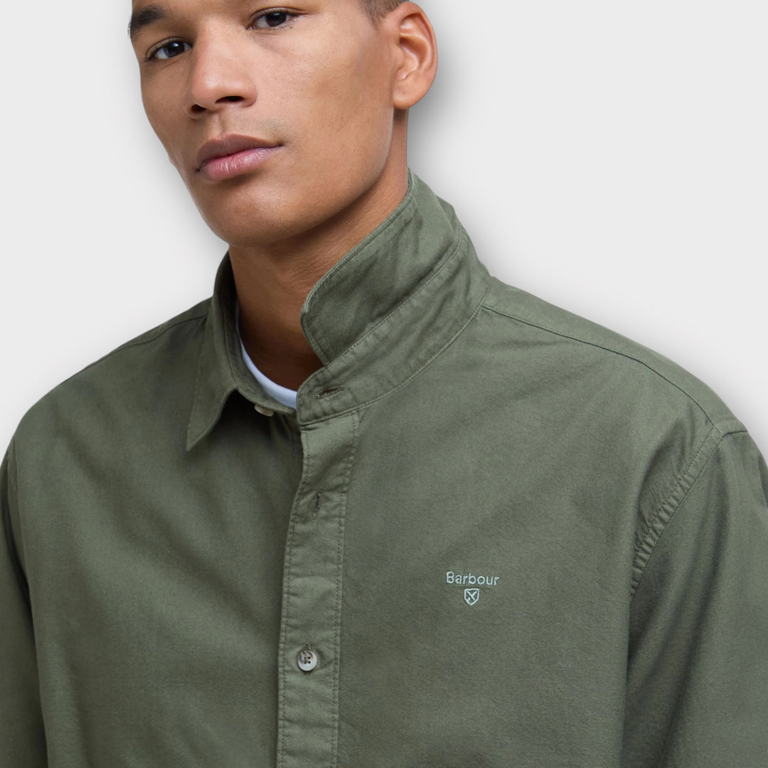 Barbour Garment Dyed Oxford Relaxed Skjorte I Light Sage