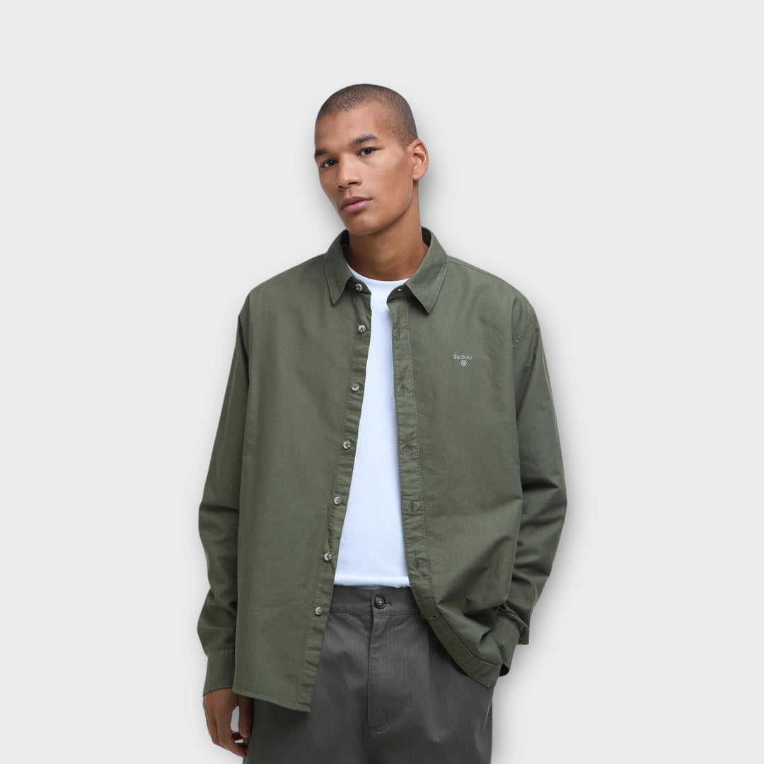 Barbour Garment Dyed Oxford Relaxed Skjorte I Light Sage