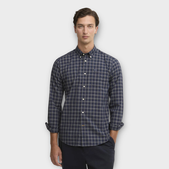 Barbour Bramwell Checked Tailored Skjorte I Navy