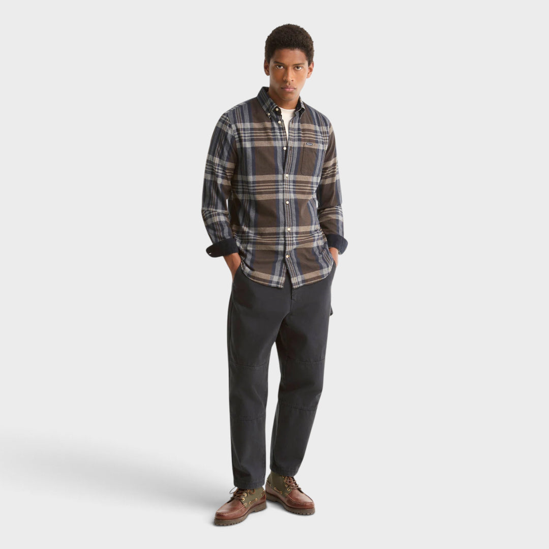 Barbour Dovedale Tailored Skjorte I Dark Sand