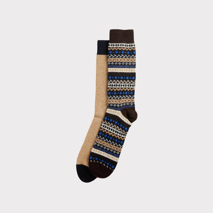 Barbour fairisle 2 Pack Socks I Sand
