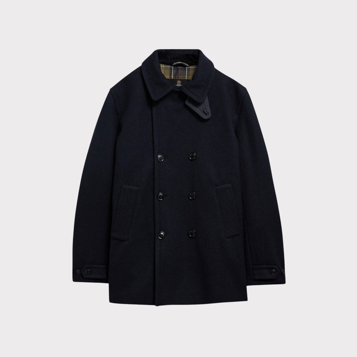 Barbour Polzeath Wool Pea Frakke I Navy