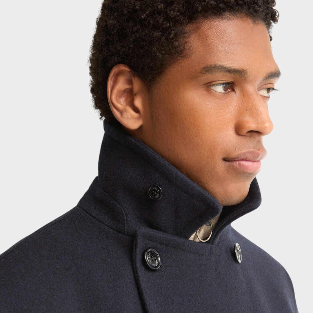 Barbour Polzeath Wool Pea Frakke I Navy