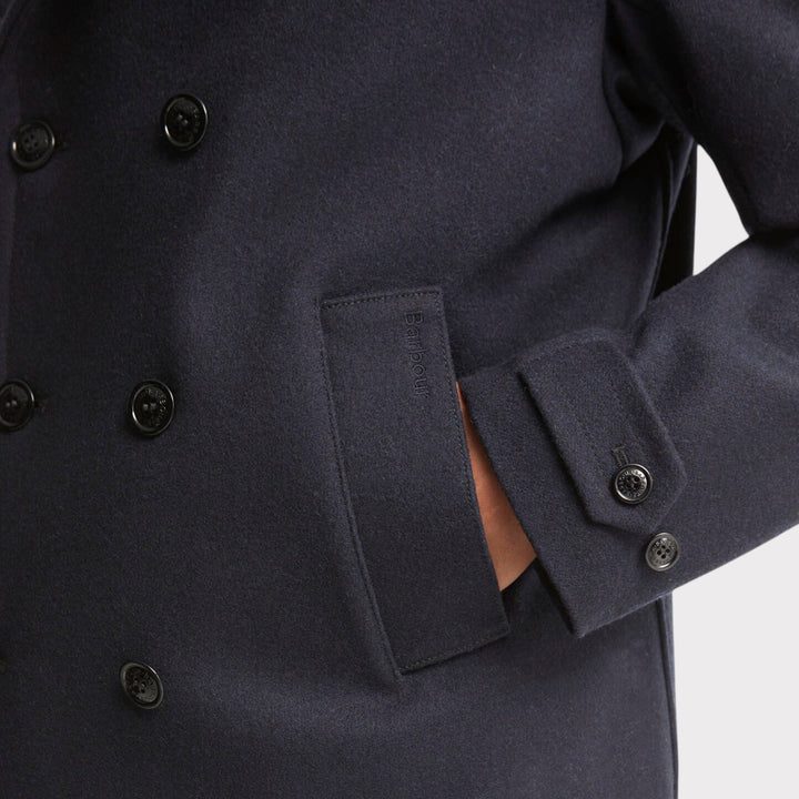 Barbour Polzeath Wool Pea Frakke I Navy