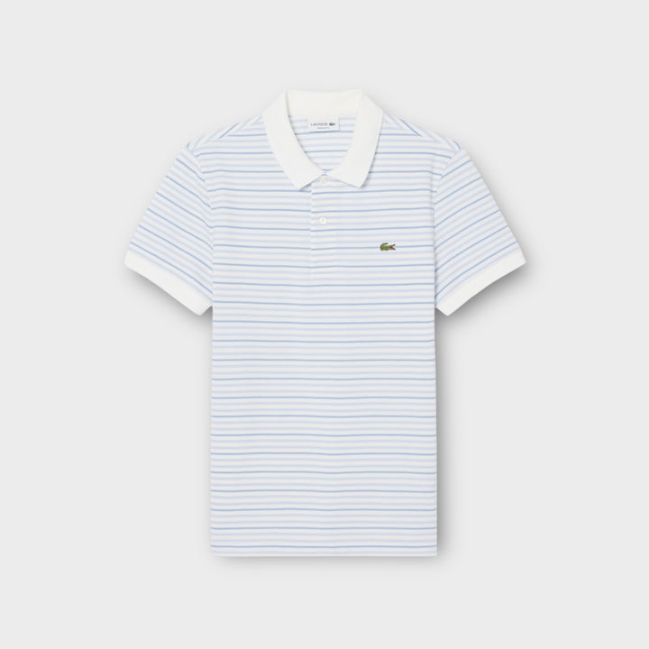 Lacoste Classic Fit Striped Petit Piqué Polo I Hvid/Blå Striber