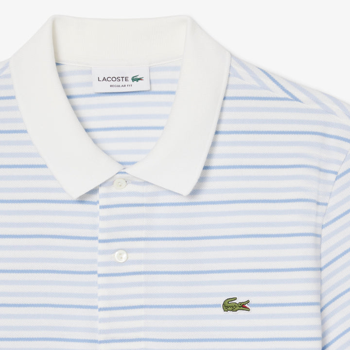 Lacoste Classic Fit Striped Petit Piqué Polo I Hvid/Blå Striber