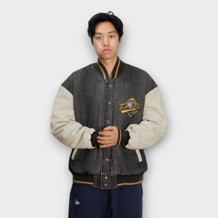 Patta Homerun Denim Varsity Jakke I Sort