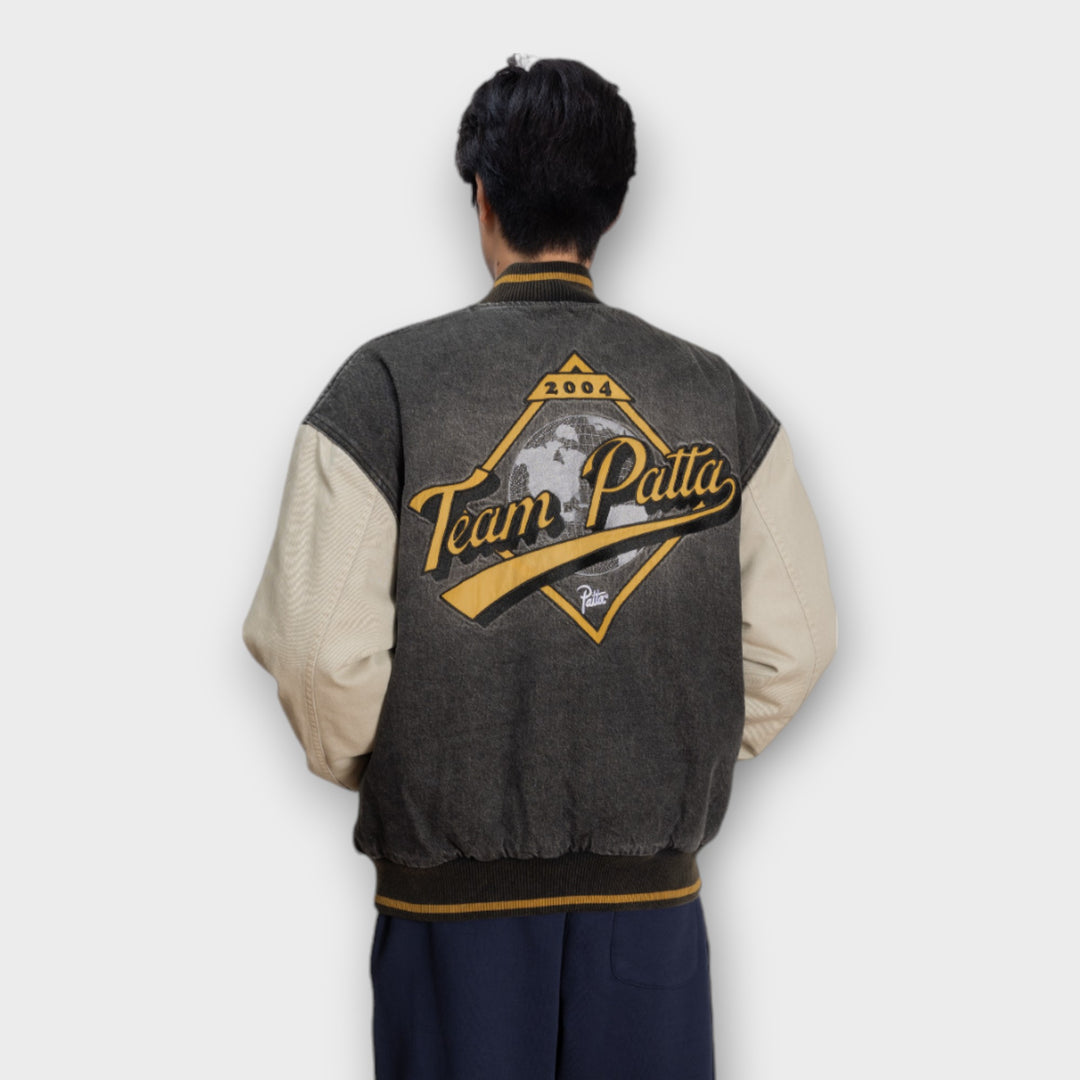 Patta Homerun Denim Varsity Jakke I Sort